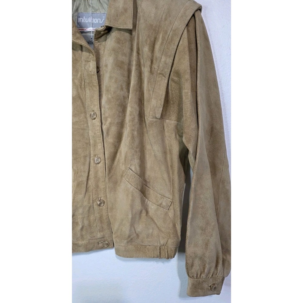 NEW Vintage Intuitions Jacket Coat Women 10 Suede Leather Western 80s Bomber - Picture 2 of 7